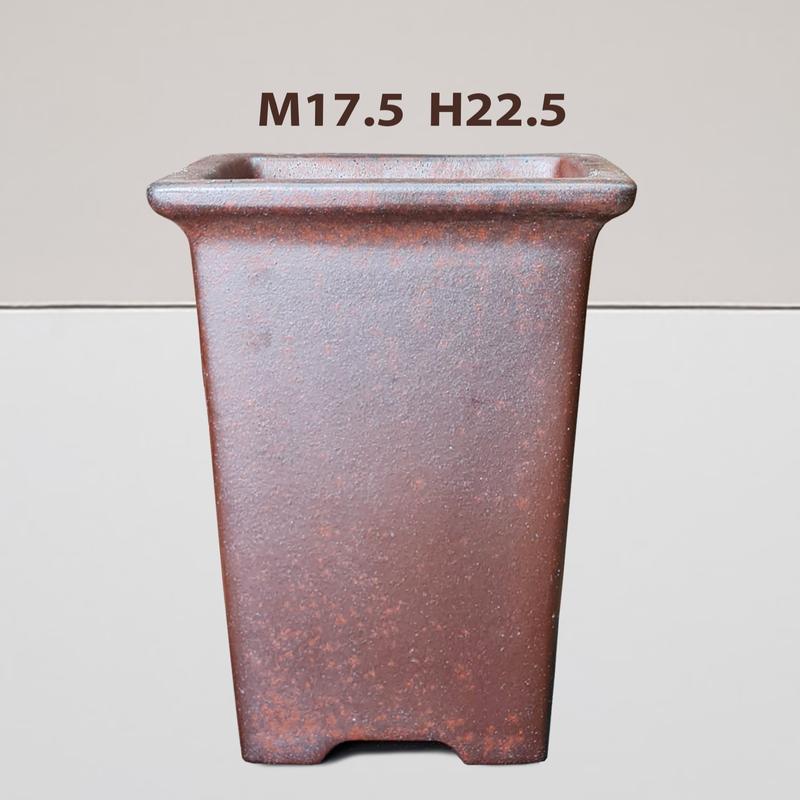 Chậu vuông cao miệng loe da báo gốm tàu,chậu tàu cao cấp,chậu để bàn.