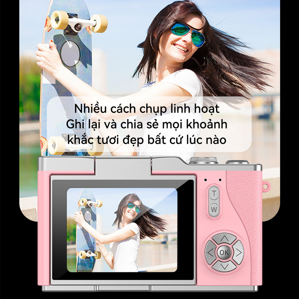 -CLUBLU- Máy Ảnh Mini Selfie Màn Hình Lật HD MỚI LK-007 48MP Đèn LED Bổ Trợ Hoàn Hảo Cho Học Sinh | BigBuy360 - bigbuy360.vn