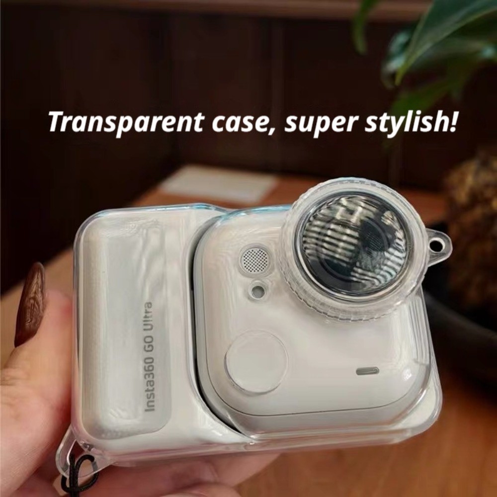 Dành Cho Insta360 Go Ultra TPU Vỏ Bảo Vệ Trong Suốt Có Dây Chống Mất Vỏ Thân Trong Suốt Bảo Vệ Toàn 