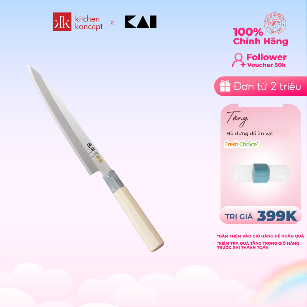 Dao Sashimi KAI Nhật Bản - Seki Magoroku Ginju - 21cm (Tay Trái)