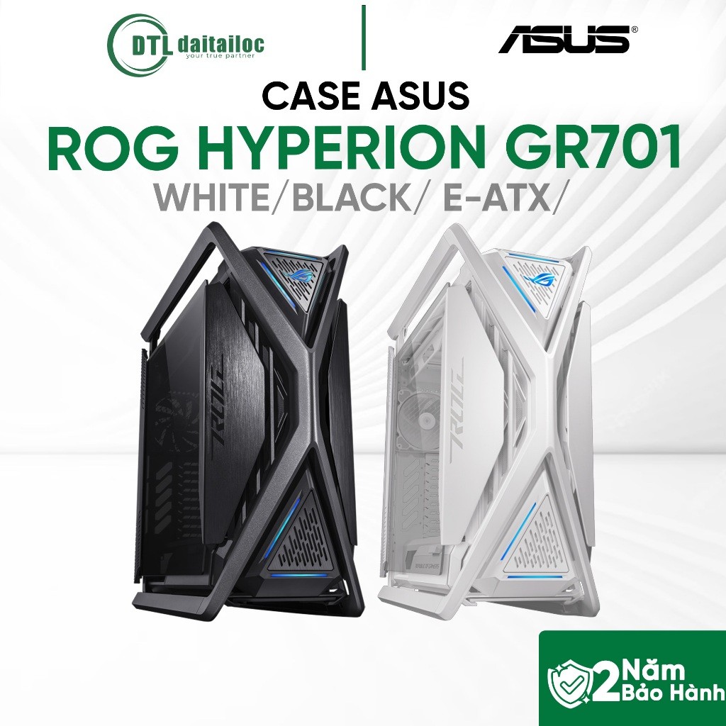 Case ASUS ROG HYPERION GR701 WHITE BLACK E-ATX | Chính Hãng | Bảo Hành 24 Tháng