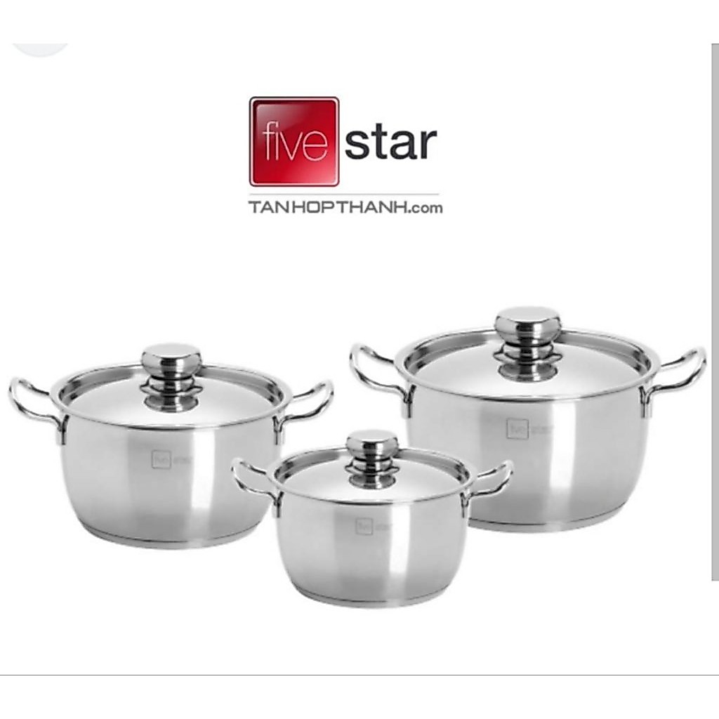 Bộ nồi inox Fiver star 3010 vung nốc.