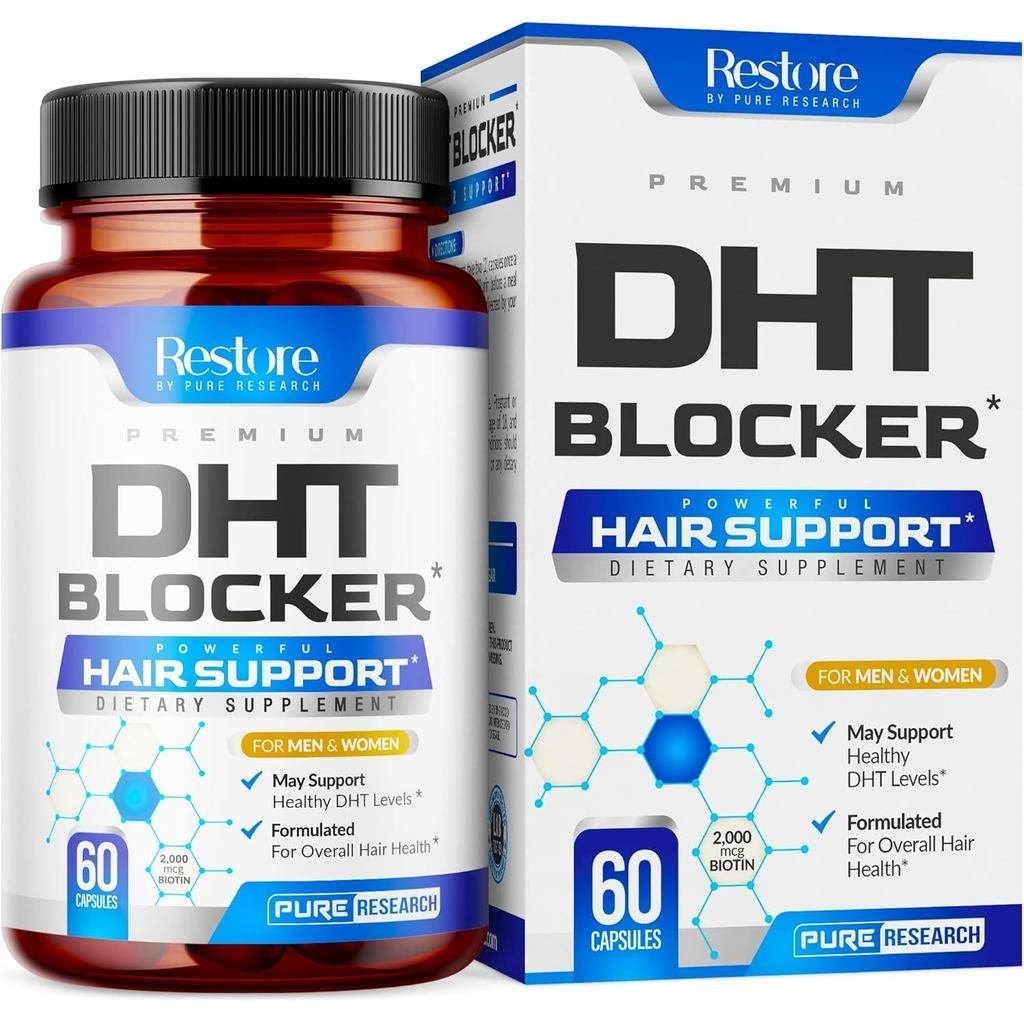 DHTBlockerHairGrowthSupportSupplement-SawPalmetto + HairVitaminsforNữ & Nam-Hỗ trợHealthyHairGrowth 