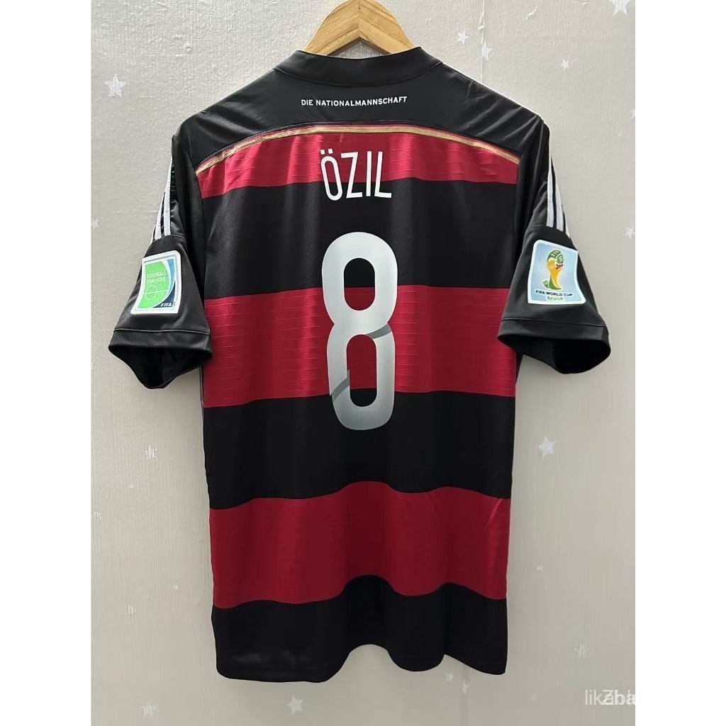 Chất lượng hàng đầu 2014 Đức Sân nhà và Sân khách Retro Áo bóng đá KLOSE OZIL MULLER GOTZE Áo bóng đ