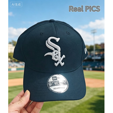 9TWENTY A-FRAME Chicago White Sox MLB Essentials Đen Snapback thêu nhiều màu ngoài trời mũ che nắng 