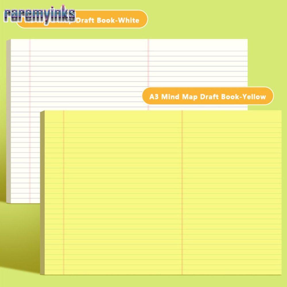 RAREM 50 tờ A3 Notebook, Giấy dự thảo có thể xé được, Học sinh A3 dày Viết Notepad Học sinh