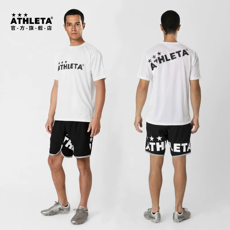 ATHLETA cá tính in chữ nam chạy bộ tập thể dục thể thao bóng đá tay ngắn cotton áo thun thoáng khí d
