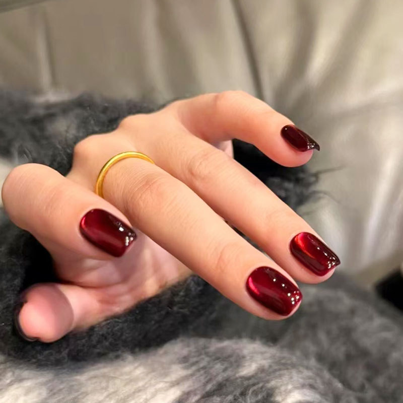 Phổ Biến Tết Nguyên Đán Giáng Sinh Ruby Mắt Mèo Đeo Móng Tay Làm Trắng Da Đơn Giản Hạt Thủy Tinh Ngắ