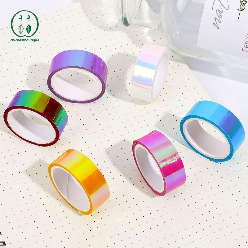 [Chicnest] 500cm Holographic RG Prismatic Glitter Tape Hoops Sti Rhythmic Gymnastics Ring Trang trí 