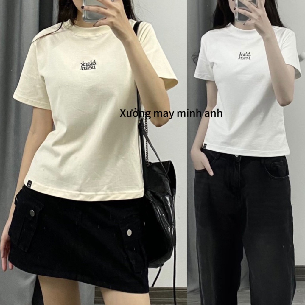 Áo Cộc Nữ Thêu BLACK PEARL Chất Cotton Loại 1 Siêu Mềm Mát MA003