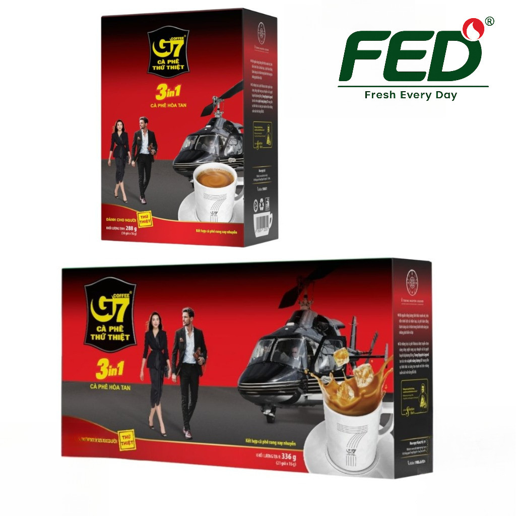 Cafe Sữa Hoà Tan G7 Trung Nguyên 3in1 Hộp 18 Gói dài / Hộp 21 Gói Vuông - Trung Nguyên