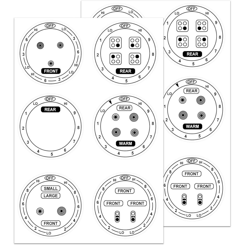 12 Chiếc Núm Đề Can Bếp Quay Số Miếng Dán Cho Đầu Bếp Bếp Top Lò Nướng Mặt Số Thay Thế Miếng Dán Phạ