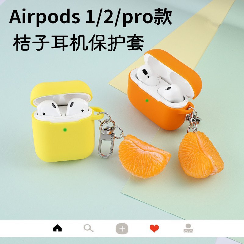 Ins Orange airpod2 Vỏ Bảo Vệ Nước Cam Dễ Thương Thích Hợp Cho Apple pro Tai Nghe Bluetooth Không Dây