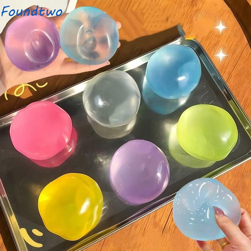 FOUNDTWO Dầu Dừa Squishy Bóng, Bóng Mềm Màu Xanh Dương Đồ Chơi Bóp Nhanh, Quà Tặng Thạch Trong Suốt 