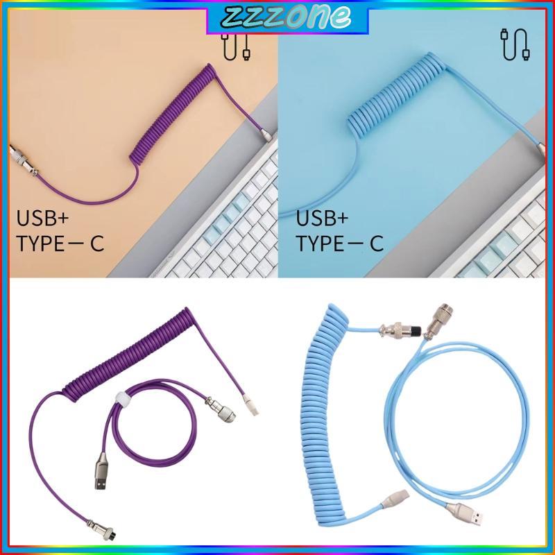 Zzz Bàn Phím Cơ Cuộn Dây Cáp Loại C Cổng USB Aviators Cáp Cuộn Dây