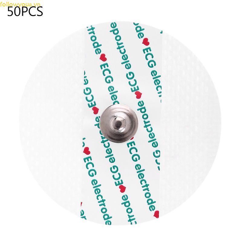 Fol 50 Miếng Điện cực ECG EKG Màn hình trái tim Tấm điện cực dùng một lần Điện cực không dệt cho máy