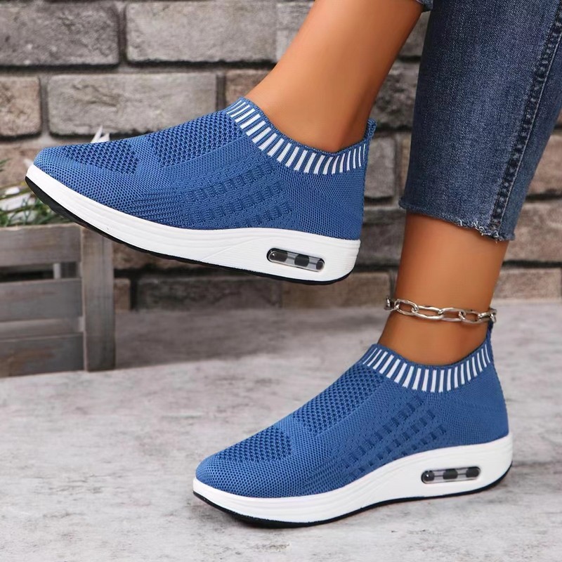 Kích Thước Lớn Mùa Xuân 2024 Phong Cách Mới Lưới Xoay Giày Đế Dày Mũi Tròn Giày Nữ Loafers Bao-Foot 