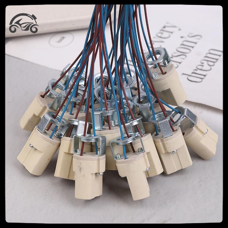 [8C11] 10 / 20 Cái G9 Bóng Đèn Soet Đế Đèn Gốm Kết Nối Đèn Halogen Đèn LED Giá Đỡ Bóng Đèn Chân Đế [