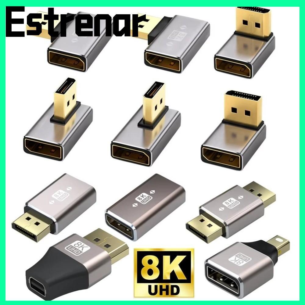 Bộ chuyển đổi ESTRENAR DP Nam sang Nữ, Bộ chuyển đổi cổng hiển thị góc 90 độ 8K 60Hz, Bộ mở rộng cáp