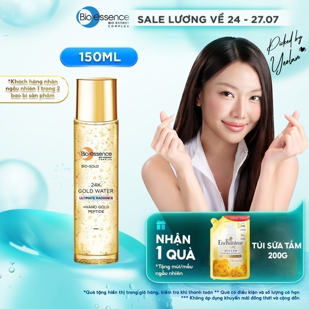 Nước dưỡng tinh chất vàng 24K, cấp ẩm,ngừa lão hoá sớm và dưỡng da tươi sáng  Bio essence Bio-Gold 1