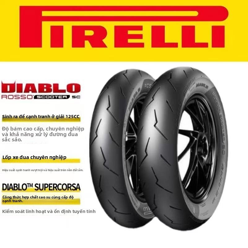 Lốp xe tay ga Pirelli Little Lightning Red Devil SC 100/90-12 120/80-12 bám đường tốt mới