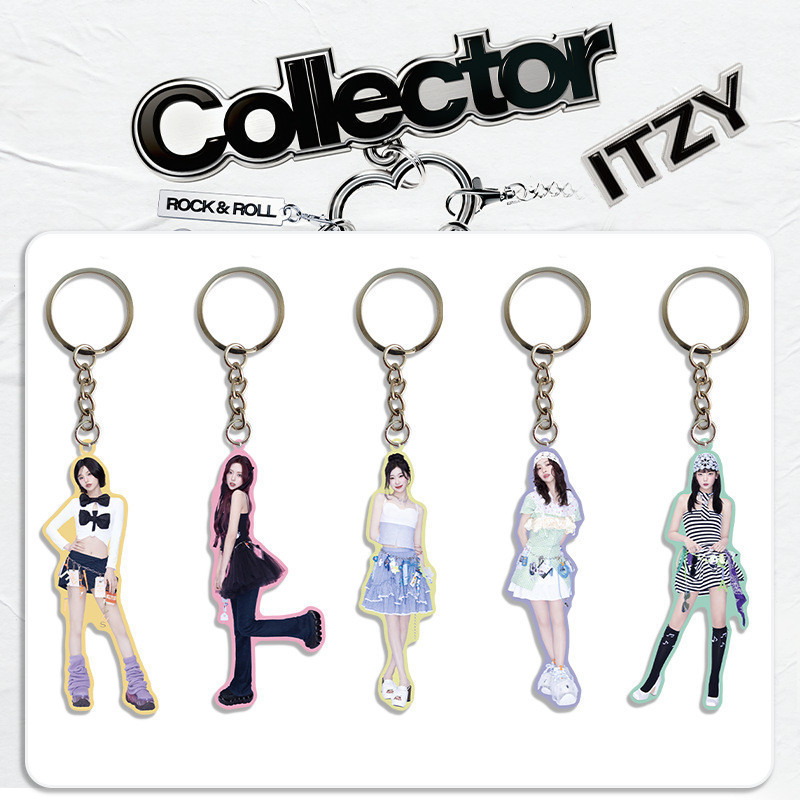 ITZY < Collector > Album Móc Khóa Acrylic Humanoid Mặt Dây Chuyền Huang Lizhi Ngoại Vi