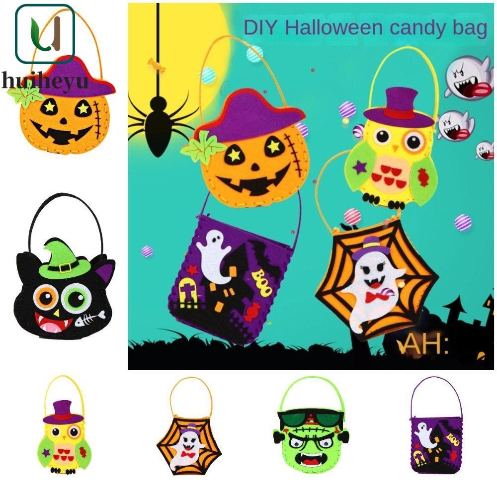 ZENITHEM DIY Trick or Treat Bag, Ghost Bat Trick or Treat DIY Halloween Candy Bag, Tote Bag Túi xách