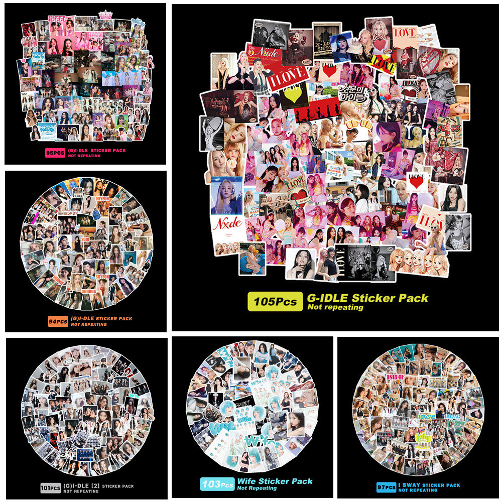 (((G) I-DLE Collection Sticker Link gidle I LOVE Cheering Big Head Sticker diy Dính Nhãn dán trang t