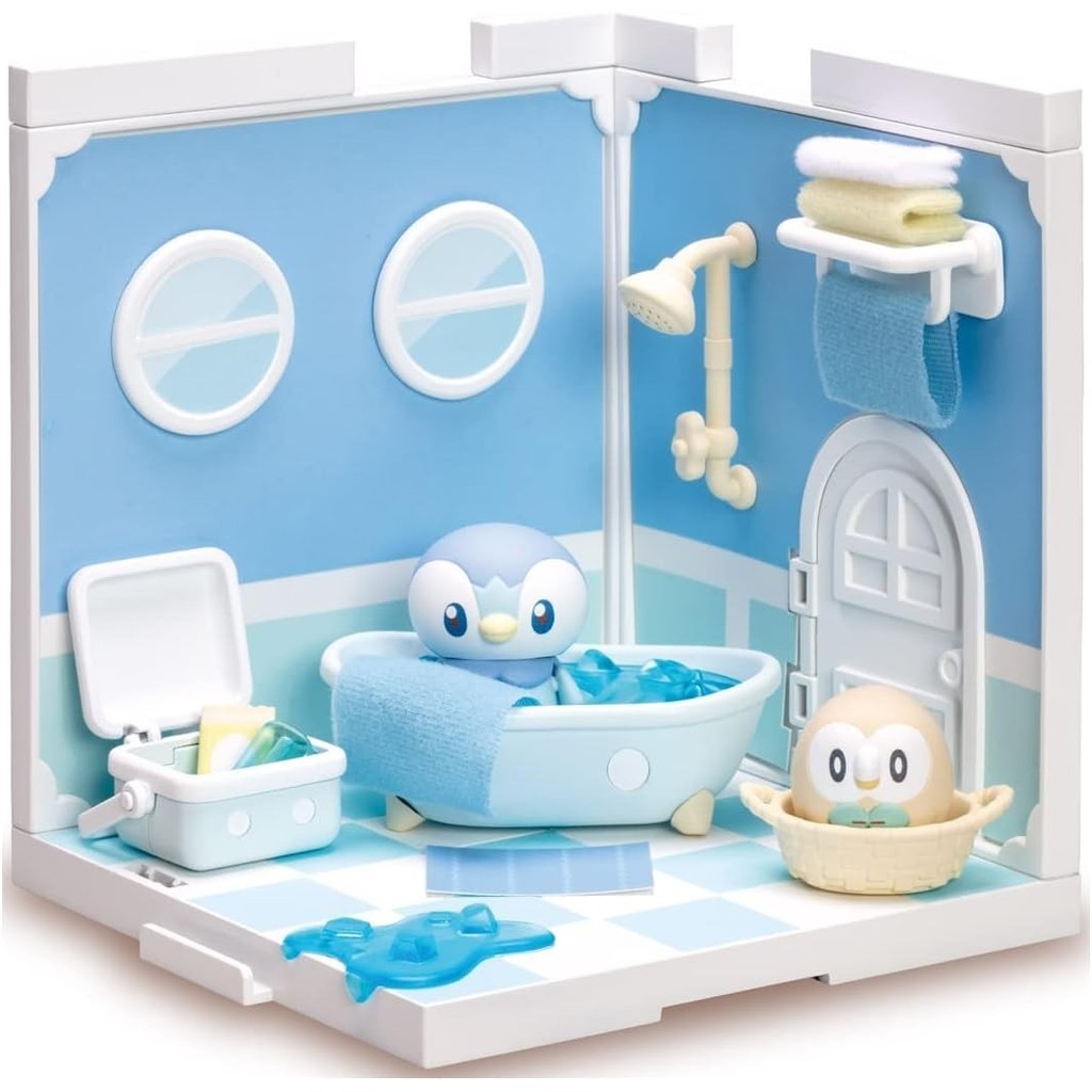 TAKARA TOMY Pokemon PokePeace House Phòng tắm Piplup & Rowlet