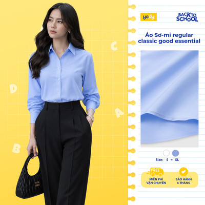 Áo sơ mi nữ Yody kiểu dáng regular classic essential vải lụa nến chống nhăn TRA - WOSH26A007