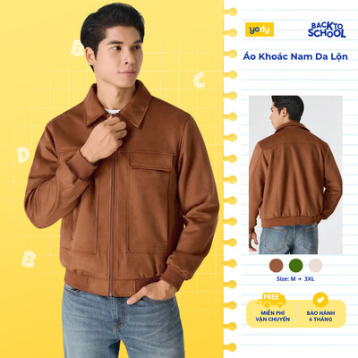 Áo Khoác Nam Da Lộn YODY áo thu đông bền ấm, thiết kế sang trọng, trẻ trung MCJA25F063