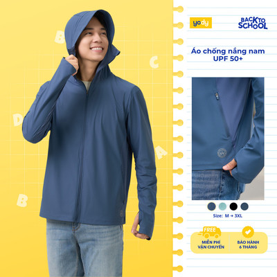 Áo khoác chống nắng nam YODY thoáng khí, siêu nhẹ, thoải mái, chống tia UV UPF50+ MEJA25S007