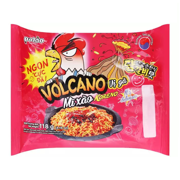 Mì xào Koreno Volcano vị gà gói 118g - 41081