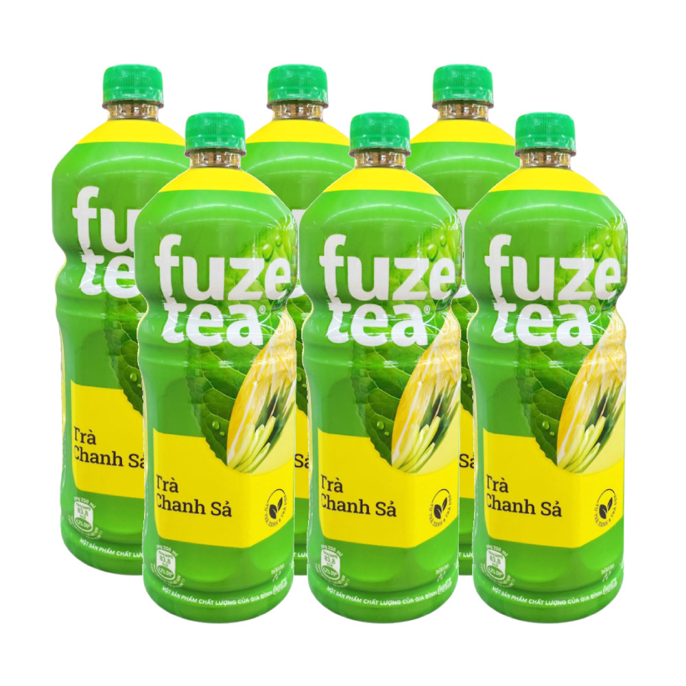 Lô 6 trà chanh sả Fuzetea chai 1 lít  - 10761