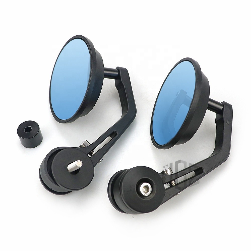 Cao Cấp-Xe Máy Tay Cầm Tròn Thanh Cuối Gương Chiếu Hậu Kính Xanh Cho PIAGGIO GILERA GP800 850 NEXUS 