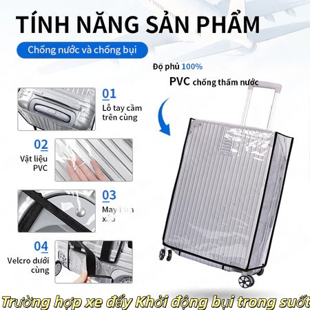 Clear Seamless Luggage Cover, Travel Luggage Bảo vệ Cover, kích thước tùy chọn, chống trầy xước.