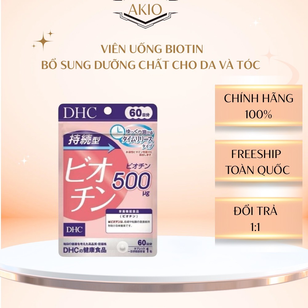 Viên Uống DHC Biotin 60 Ngày - Viên Uống Biotin Hỗ Trợ Giúp Moc Tóc