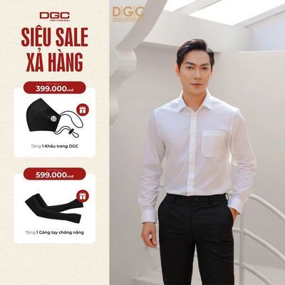 Áo sơ mi dài tay DGC Dáng suông Regular, dòng công sở Chất Vải Thoáng Mát - SASDBC57M