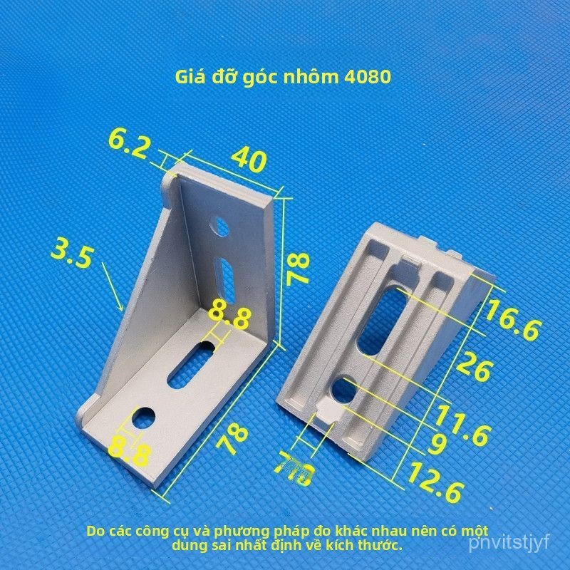 Ke góc nhôm định hình 8080/4080 dày, bát nối góc vuông 90 độ chịu lực bền bỉ