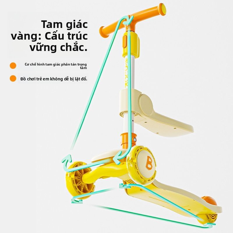 Xe trượt 2 trong 1 B.DUCK cho bé 1-6 tuổi, chống ngã