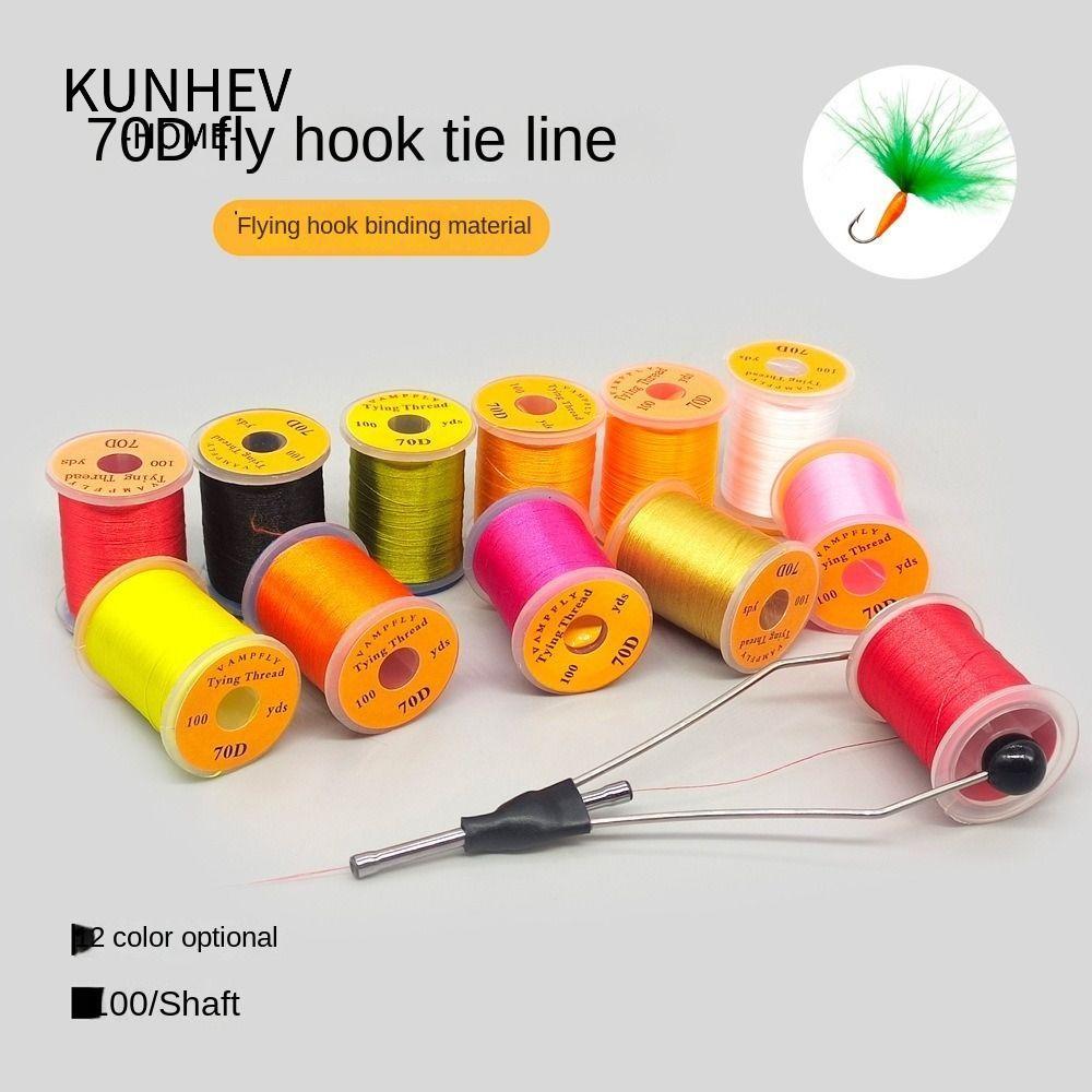KUNHEV Fly Tying Thread Line, Thread Spool Salmon Fly Fishing Line, Super Strong Flies Premium Fishi