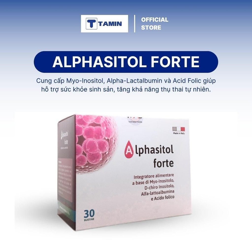 TPBVSK Alphasitol Forte - Bổ sung Myo-Inositol, hỗ trợ sức khỏe buồng trứng (Hộp 30 gói)