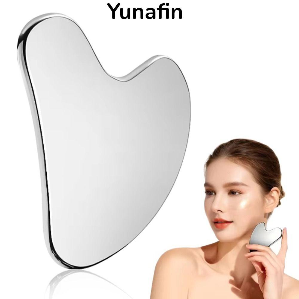 YUNAFIN Gua Sha Scraper, Dụng cụ massage Guasha đa năng bằng thép không gỉ, Bảng Guasha hình trái ti