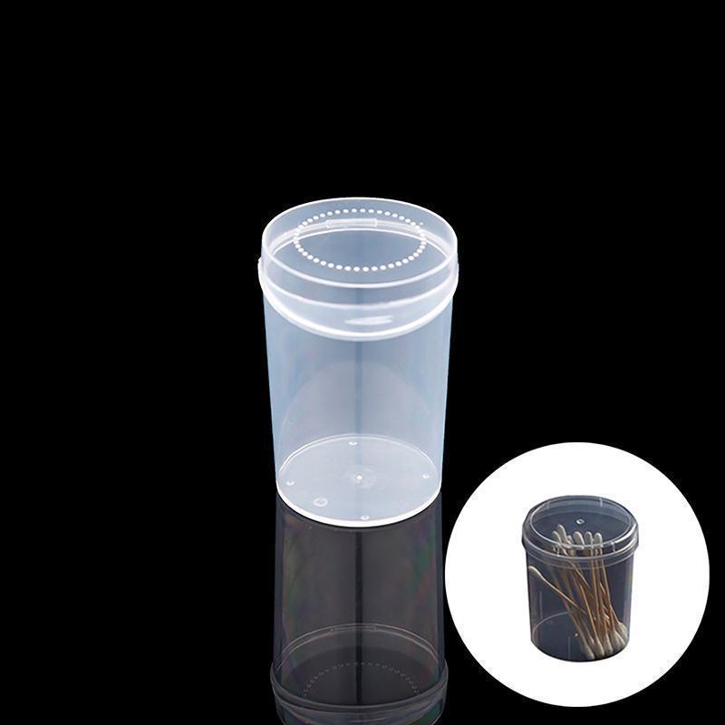 Nhẹ nhàng Trong Suốt Nhựa Cotton Buds Hộp Bảo Quản Máy Tính Để Bàn Chống Bụi Tẩy Trang Cotton Lipsti
