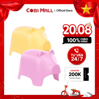 Ghế Nhựa Đúc Piggy Cao Cấp Cobi Home Cho Trẻ Em/ Trang Trí 2 Màu Hồng/ Vàng - Cobi Home