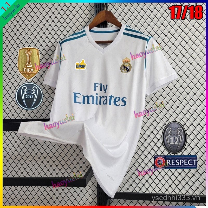 Real Madrid Retro Remera Local 2017 / 2018 Futbol Camisetas De Z2AT