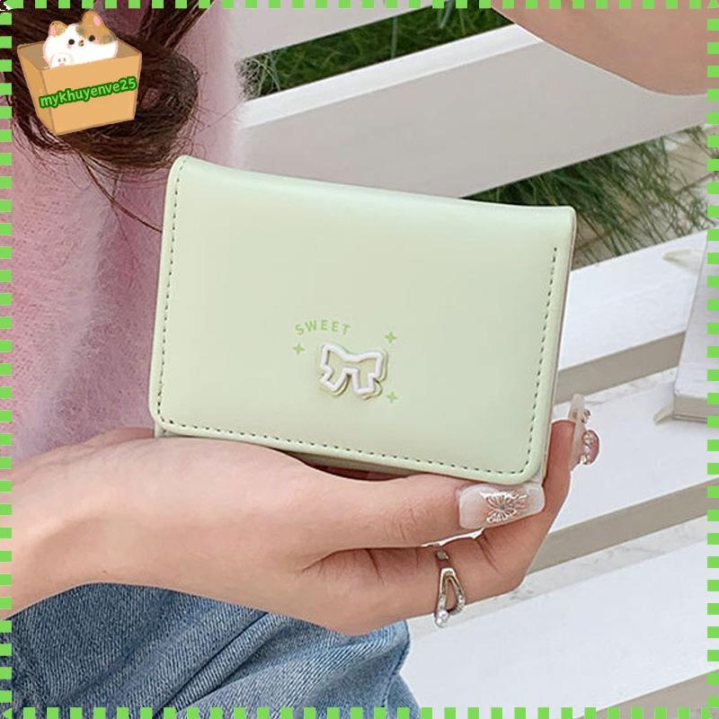 Thời trang và giản dị Hàn Quốc Bow Wallet Ngắn phụ nữ S Wallet Change Card Bag VN