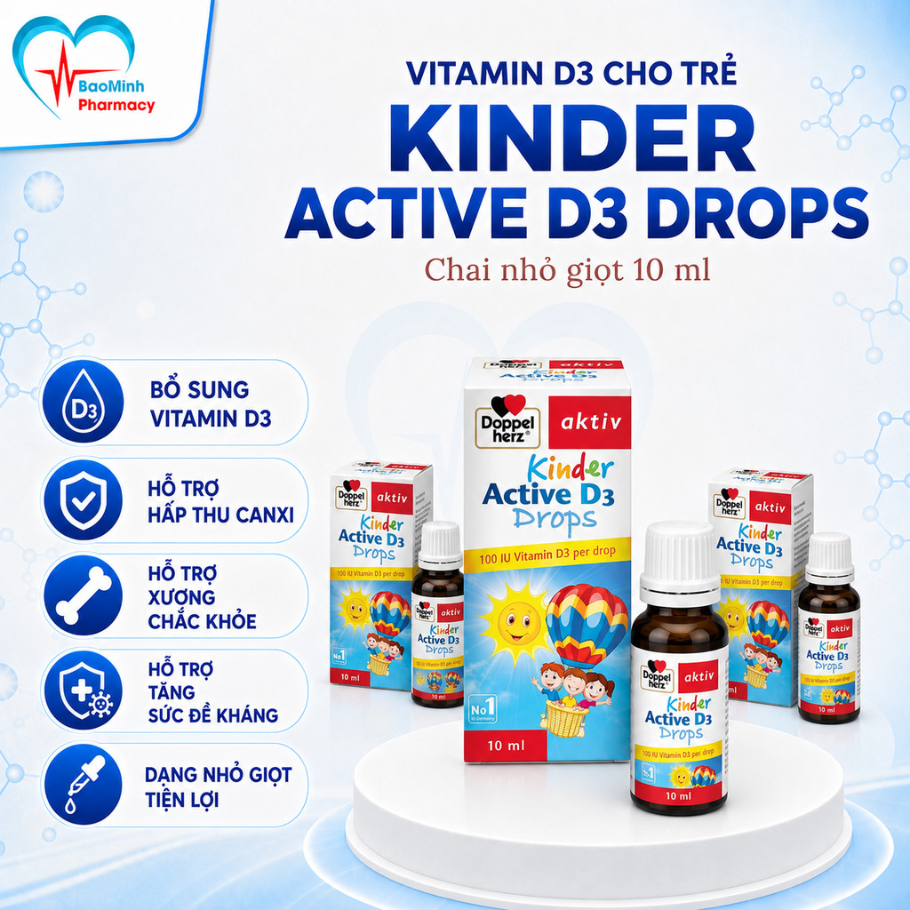 Vitamin D3 Drops Doppelherz Aktiv Kinder Active D3 Drops (chai 10ml)