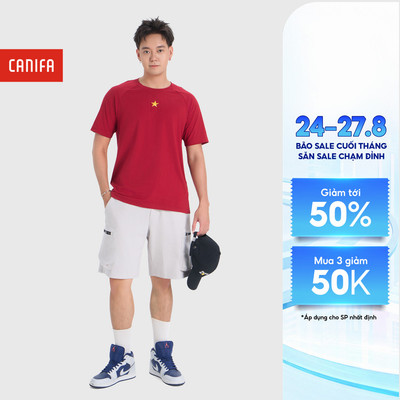 Áo phông Slimfit Nam CANIFA Thêu Sao Vàng 8TS26S026