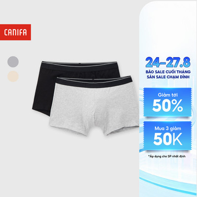 Combo quần sịp đùi nam CANIFA bề mặt mịn, thấm hút, thoáng khí 8US25A001 FW25